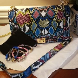 Multicolored Snakeskin Purse w/ Erimish Stack